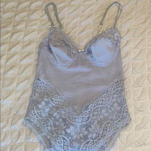 baby blue lingerie bodysuit